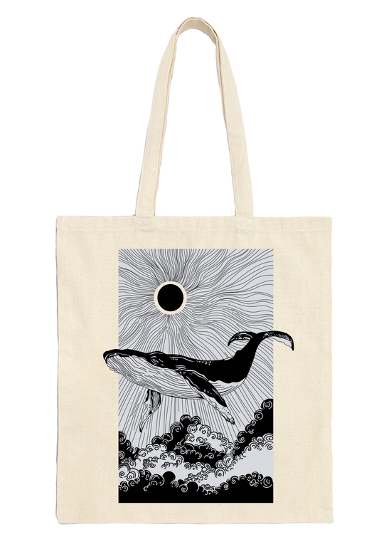 Whale Tote Bag - Puff Berry