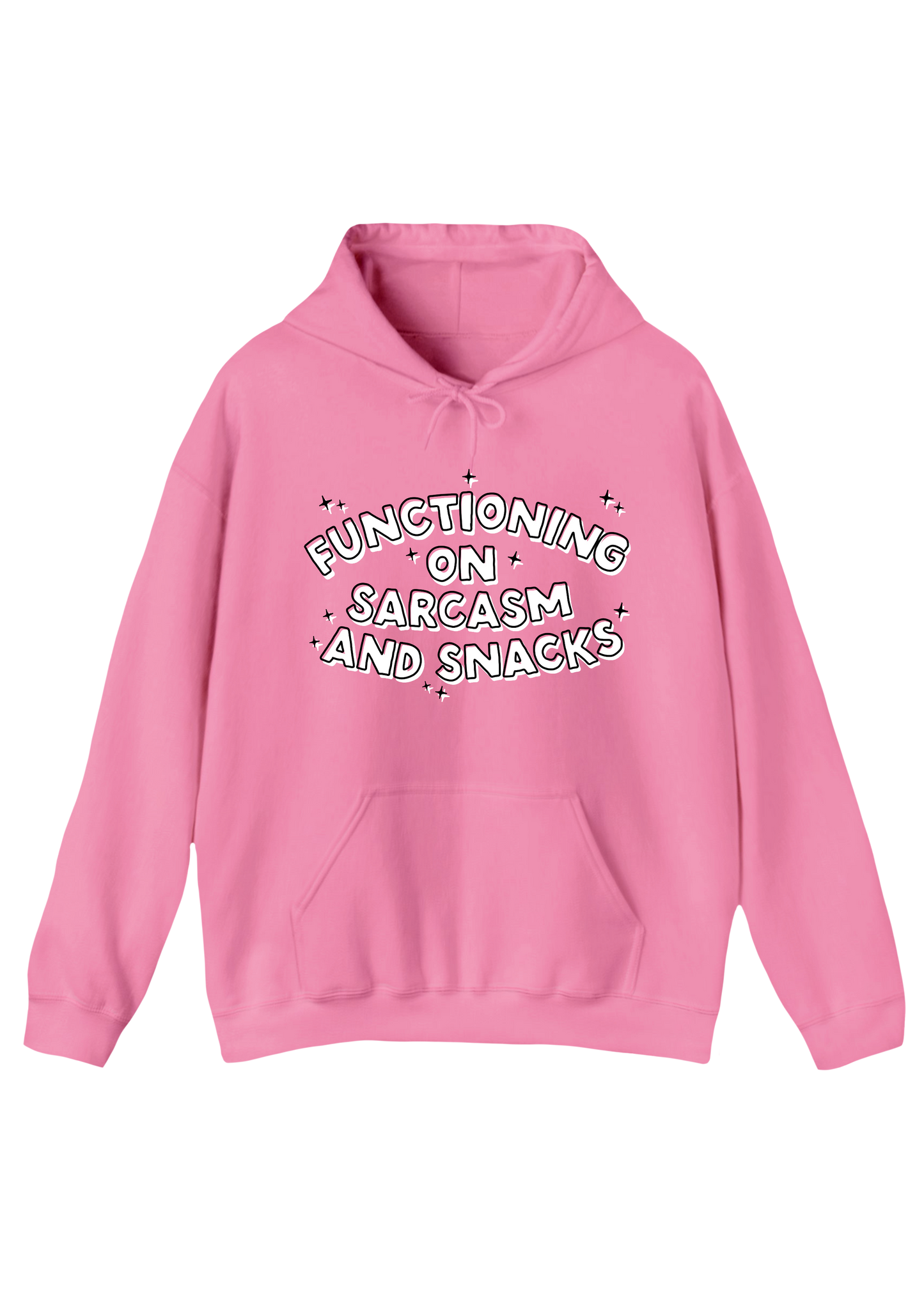 Sarcasm and Snacks Pink Hoodie