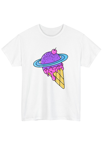 Cosmic Ice Cream White Tee - Puff Berry