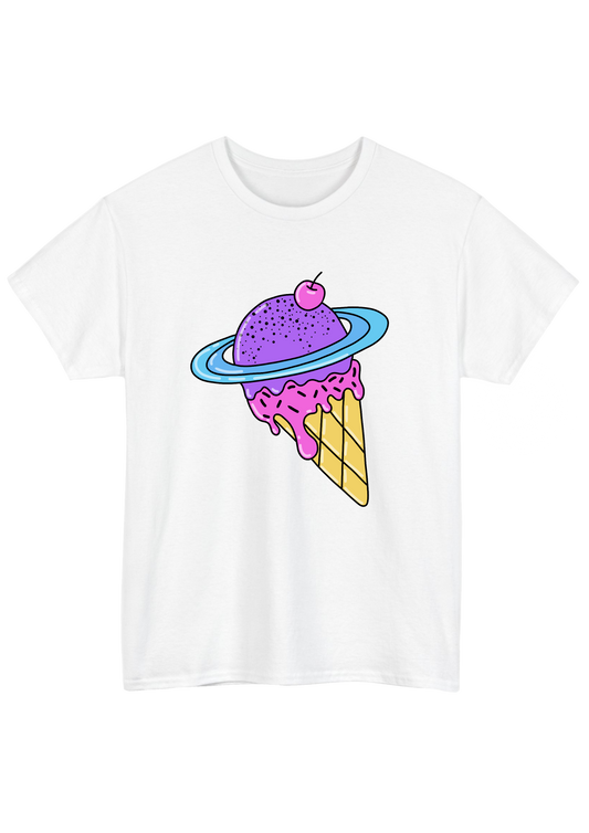 Cosmic Ice Cream White Tee - Puff Berry