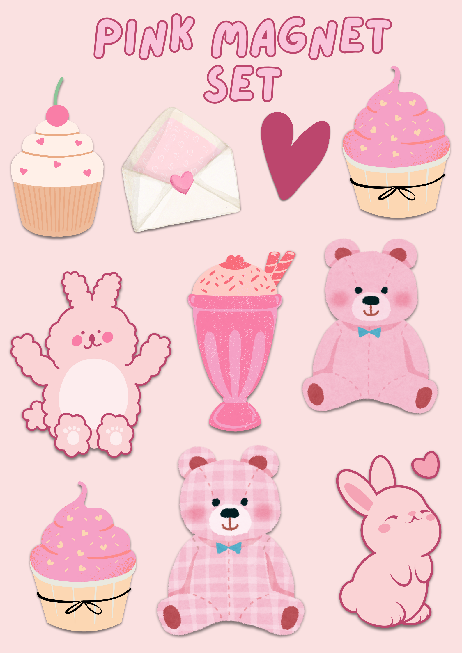 Pink Magnet Set - Puff Berry