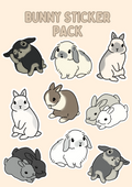 Bunny Sticker Pack A4 - Puff Berry