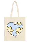 Flower Heart Tote Bag - Puff Berry