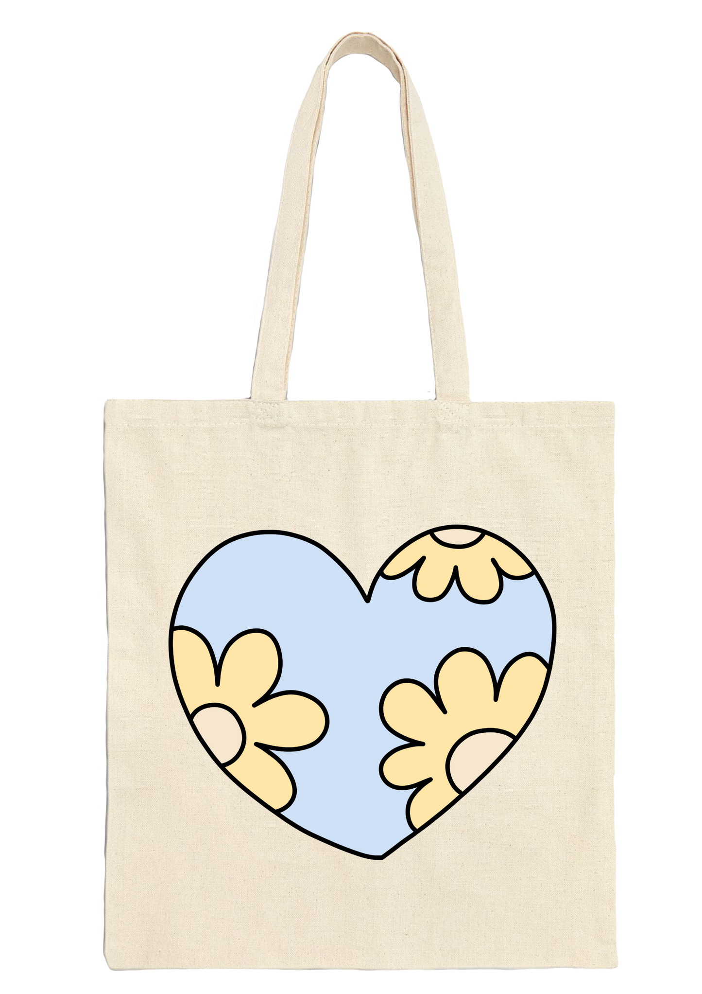 Flower Heart Tote Bag - Puff Berry