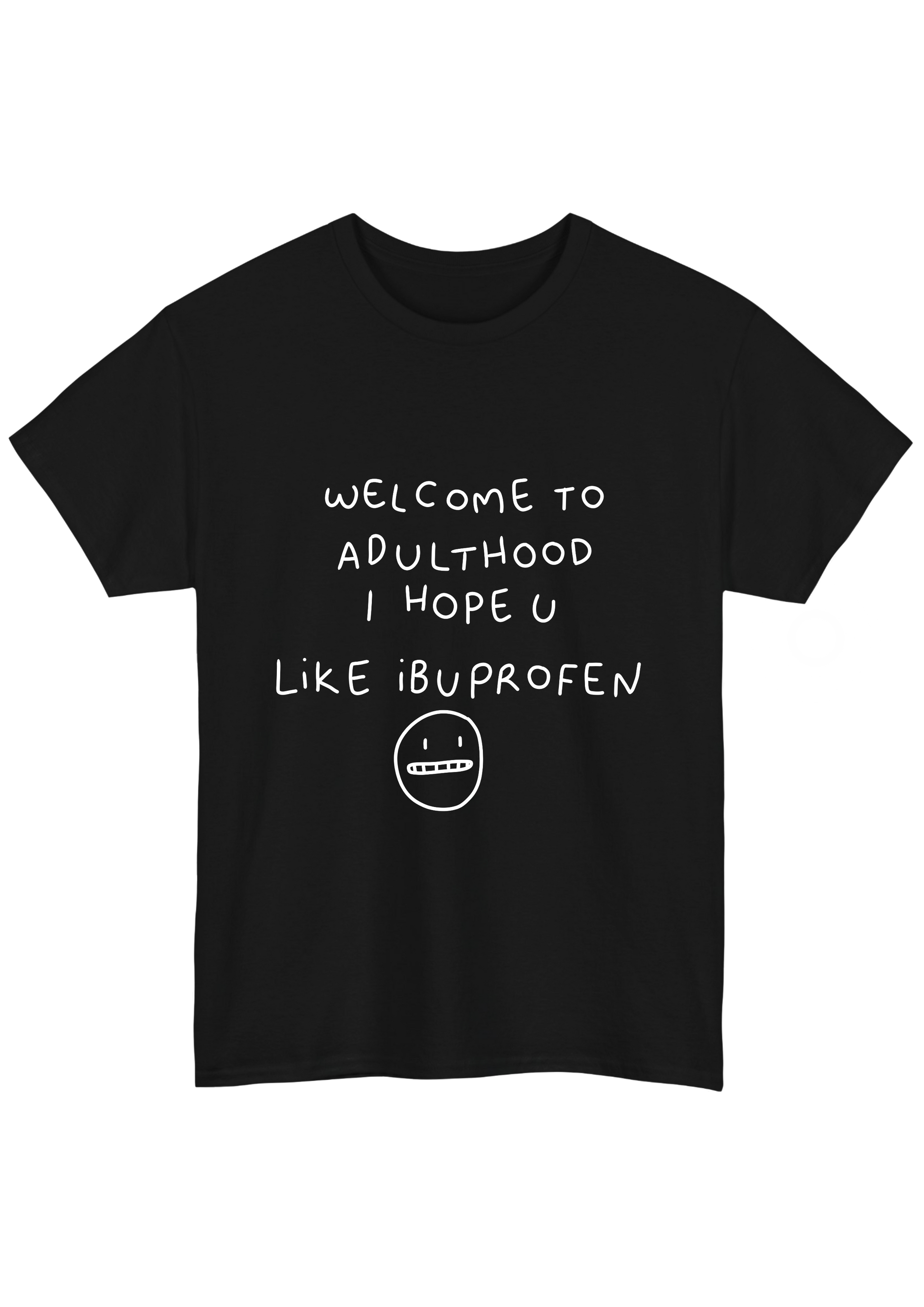Ibuprofen Black Tee - Puff Berry