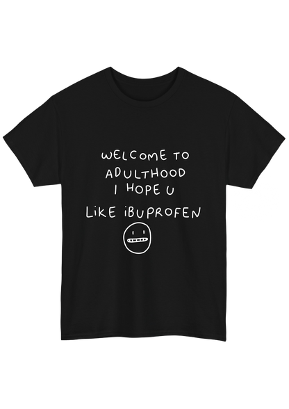 Ibuprofen Black Tee - Puff Berry