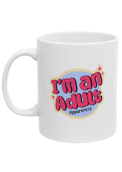 I'm An Adult White Mug - Puff Berry