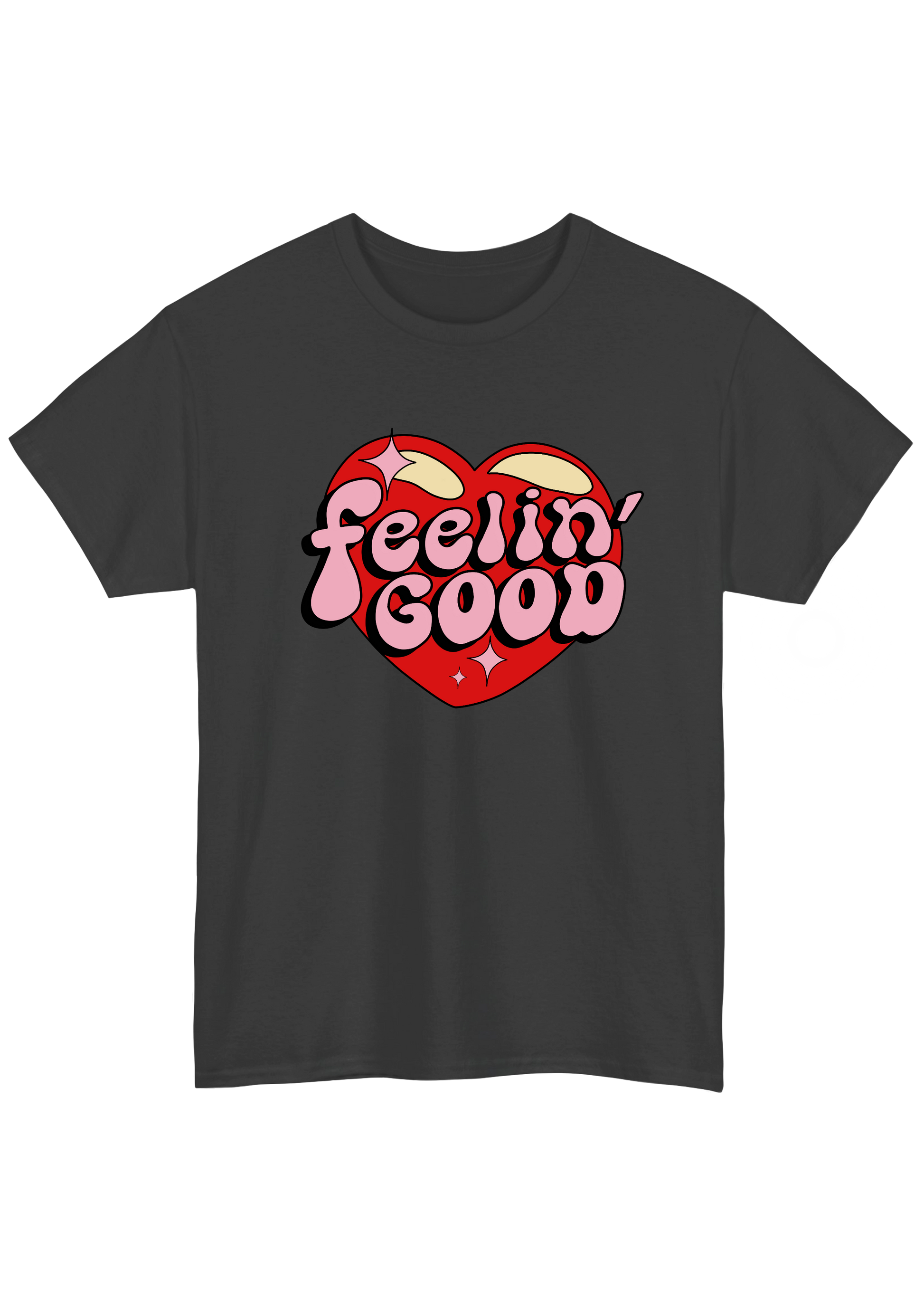 Feelin' Good Charcoal Tee - Puff Berry