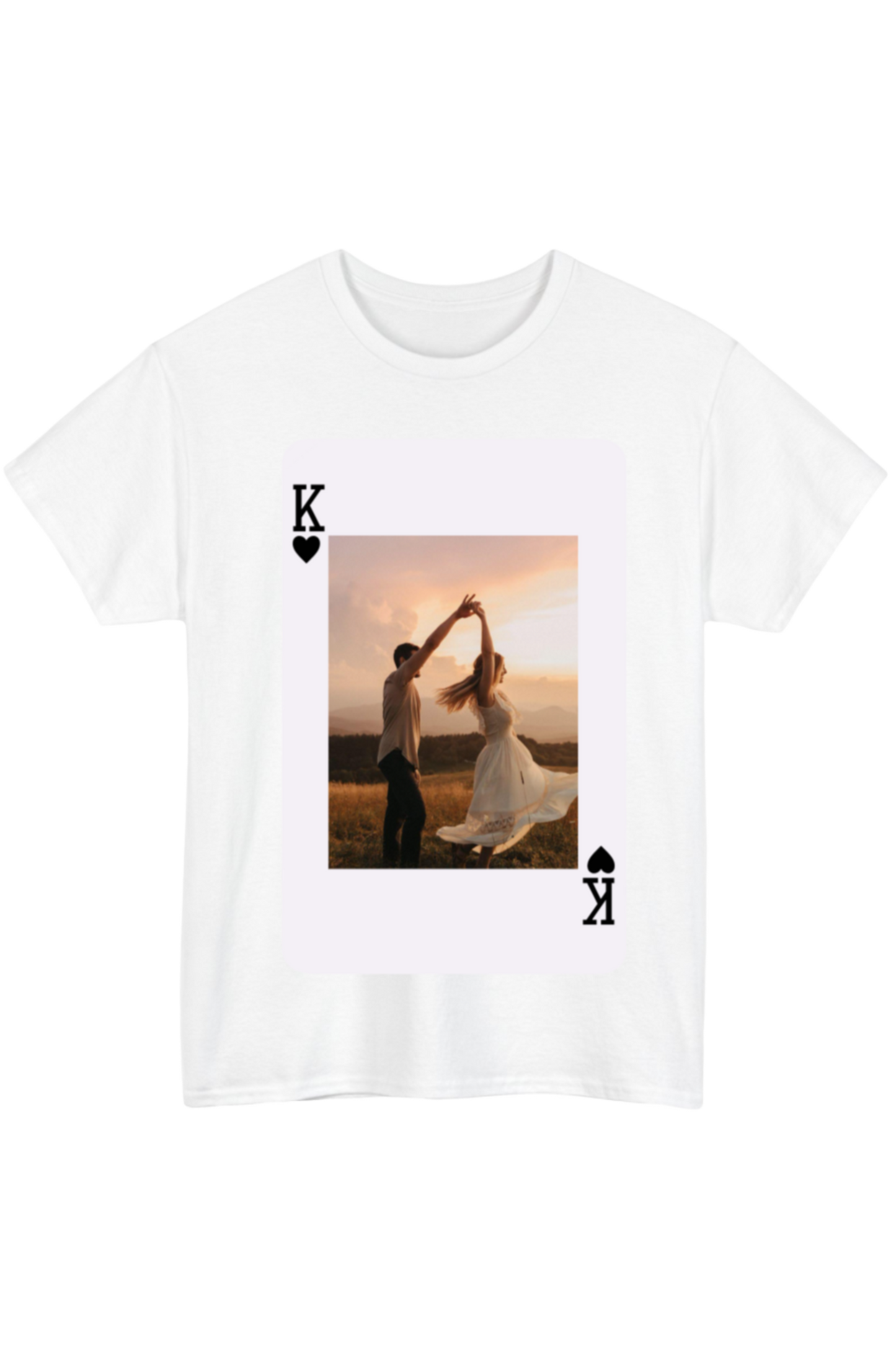 Custom Card White Tee - Puff Berry