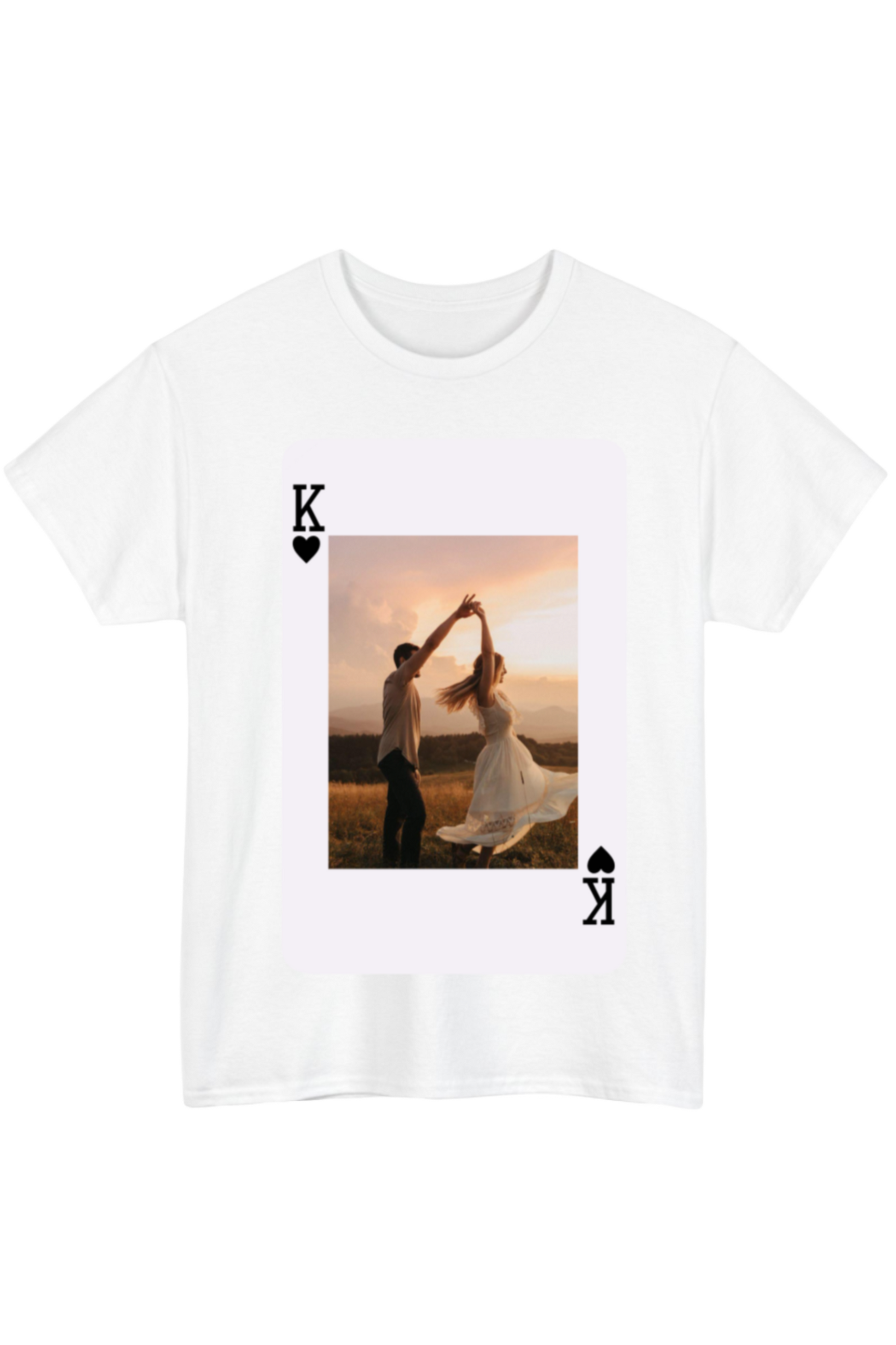 Custom Card White Tee - Puff Berry