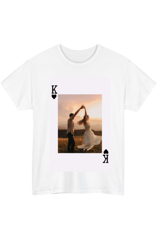 Custom Card White Tee - Puff Berry