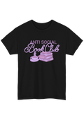 Antisocial Bookclub Black Tee - Puff Berry