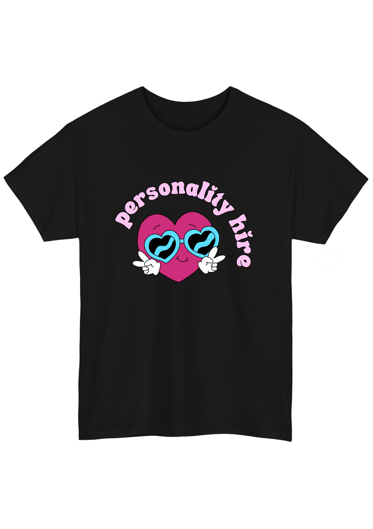 Personality Hire Black Tee - Puff Berry