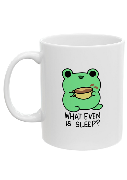 Caffeinated Frog White Mug - Puff Berry