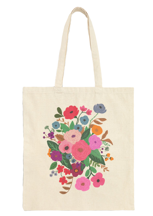 Floral Tote Bag - Puff Berry