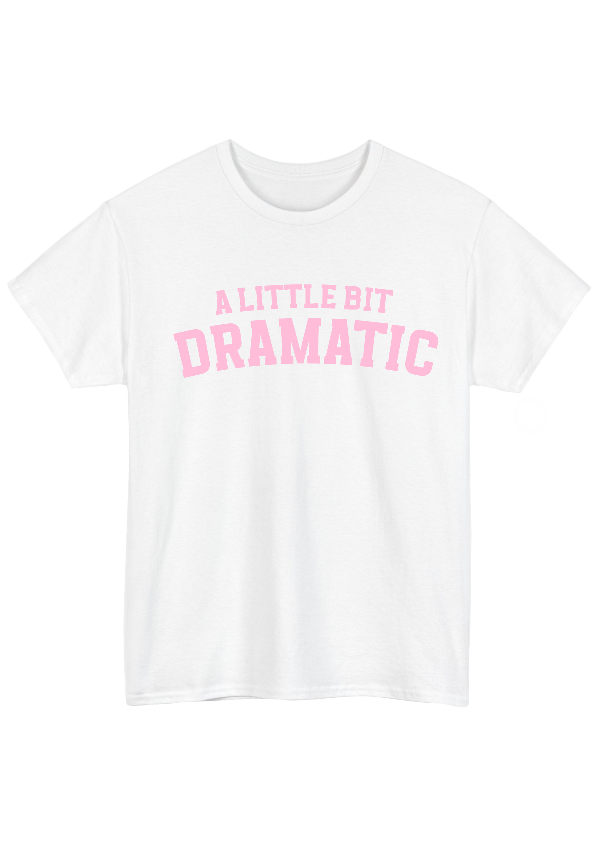 A Little Bit Dramatic White Tee - Puff Berry