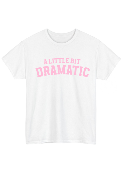 A Little Bit Dramatic White Tee - Puff Berry