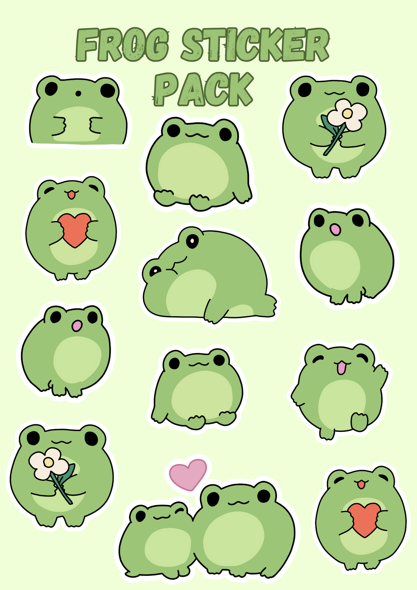 Frog Sticker Pack A4 - Puff Berry
