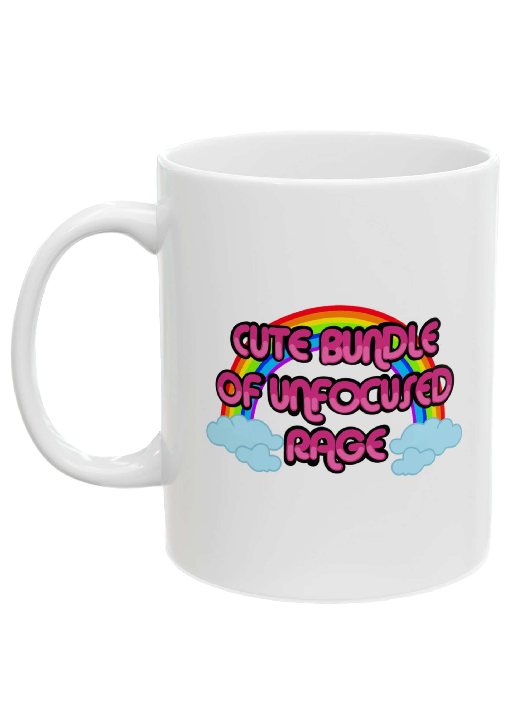 Unfocused Rage White Mug - Puff Berry