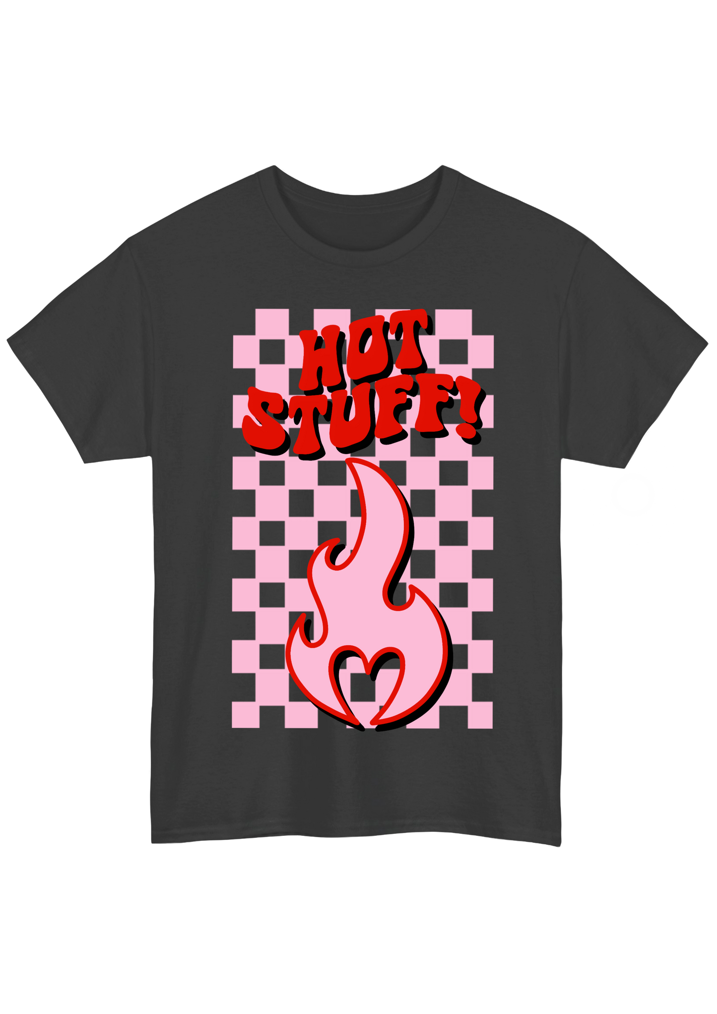Hot Stuff Charcoal Tee - Puff Berry