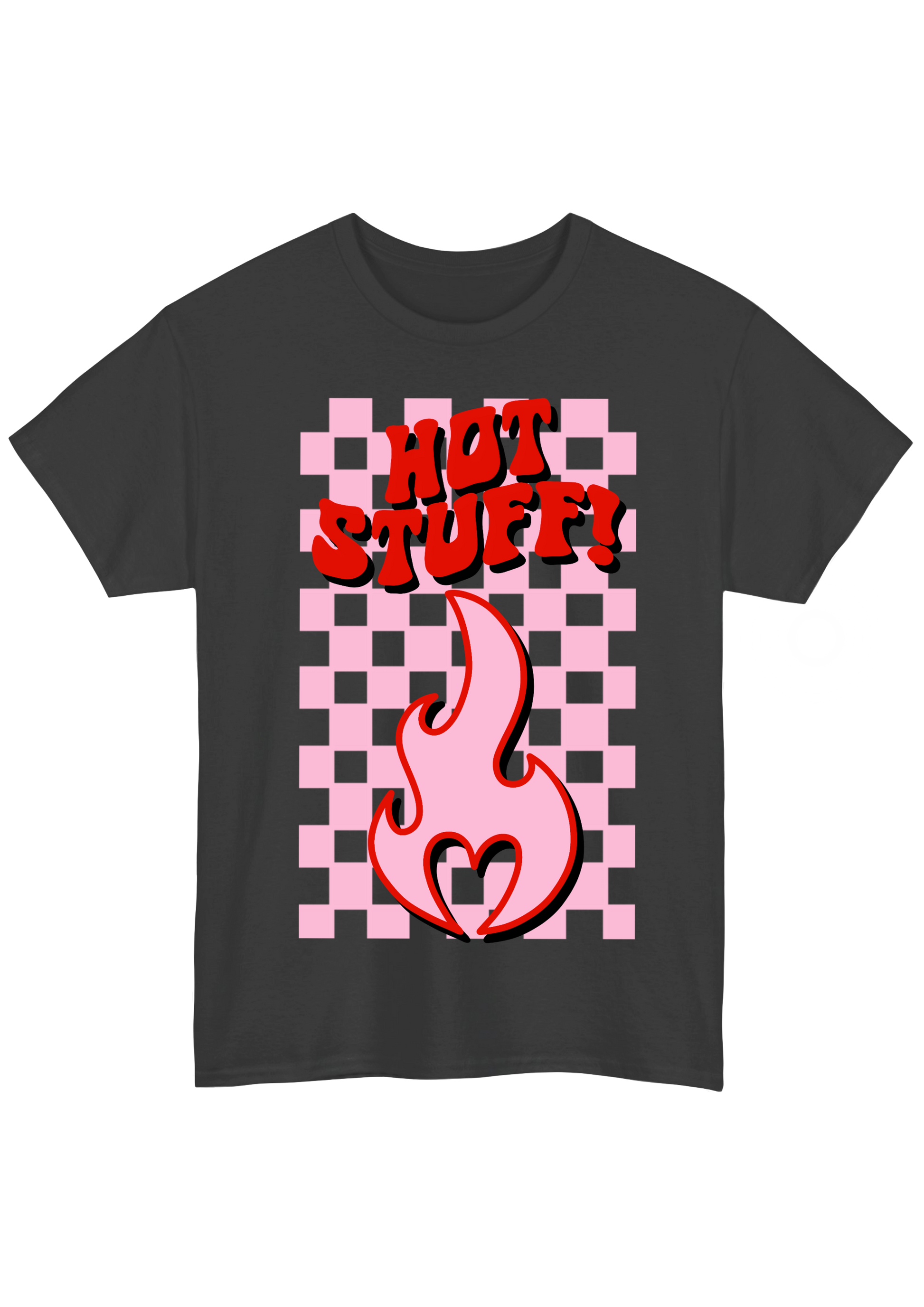 Hot Stuff Charcoal Tee - Puff Berry
