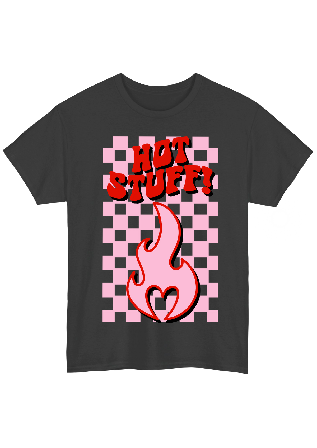 Hot Stuff Charcoal Tee - Puff Berry