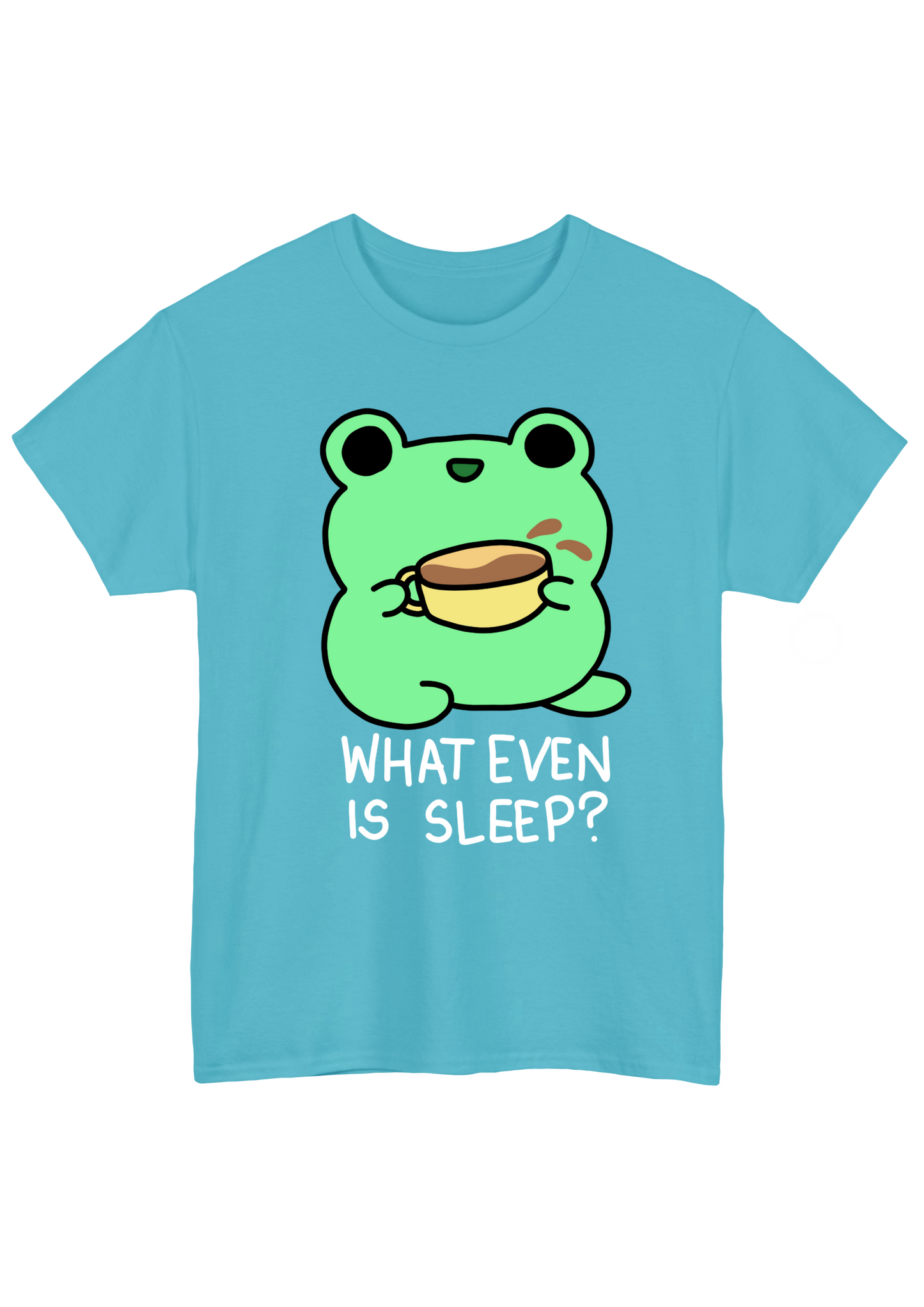 Caffeinated Frog Turquoise Tee - Puff Berry