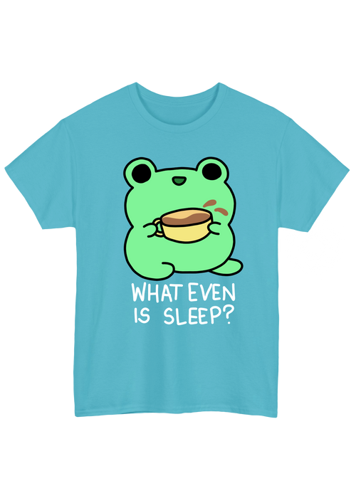 Caffeinated Frog Turquoise Tee - Puff Berry