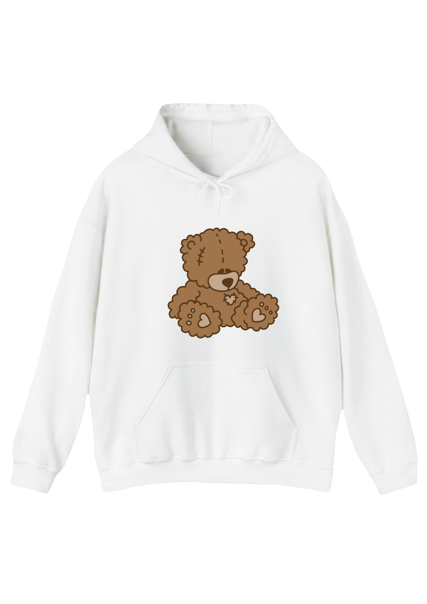 Teddy Bear White Hoodie