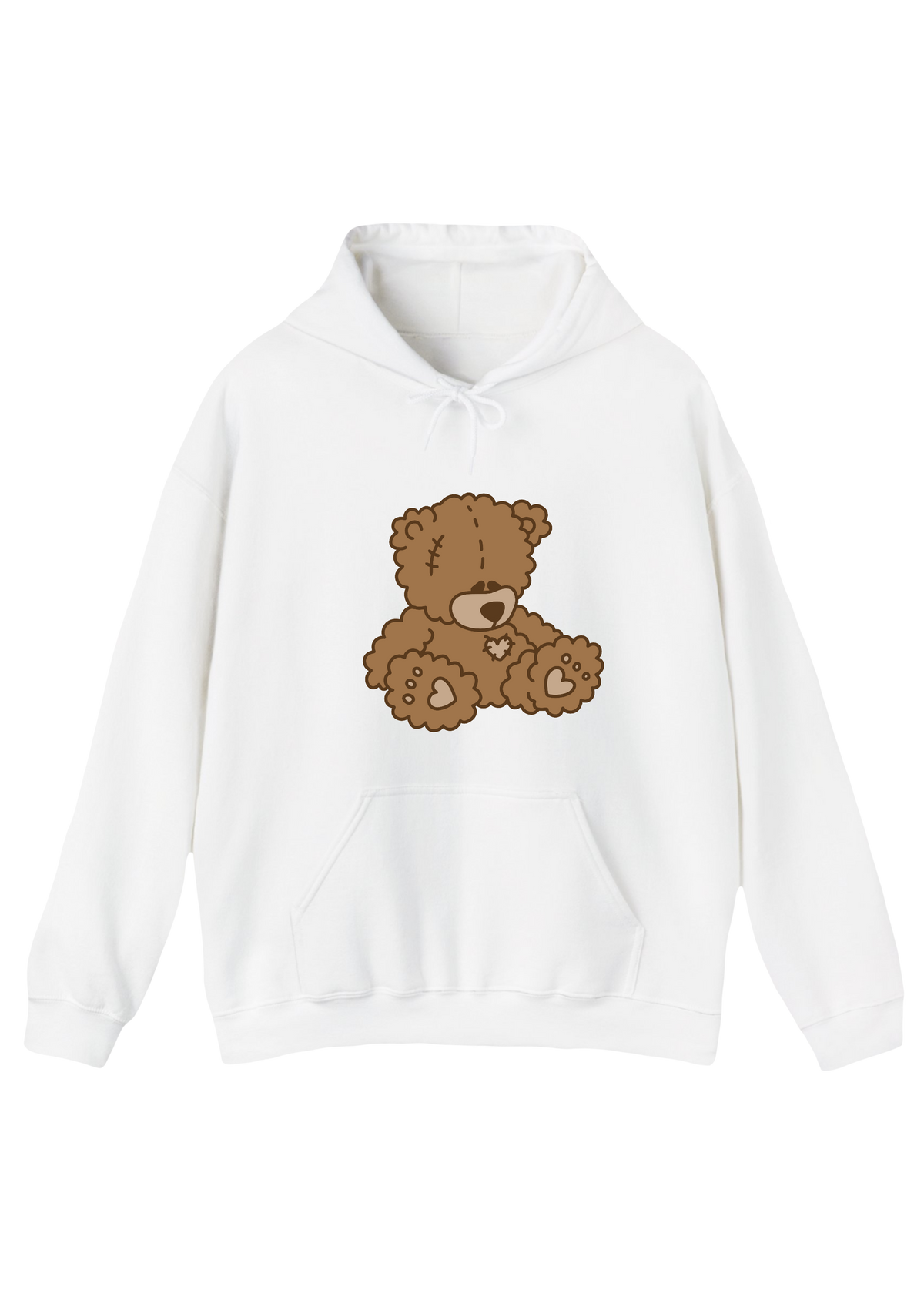 Teddy Bear White Hoodie