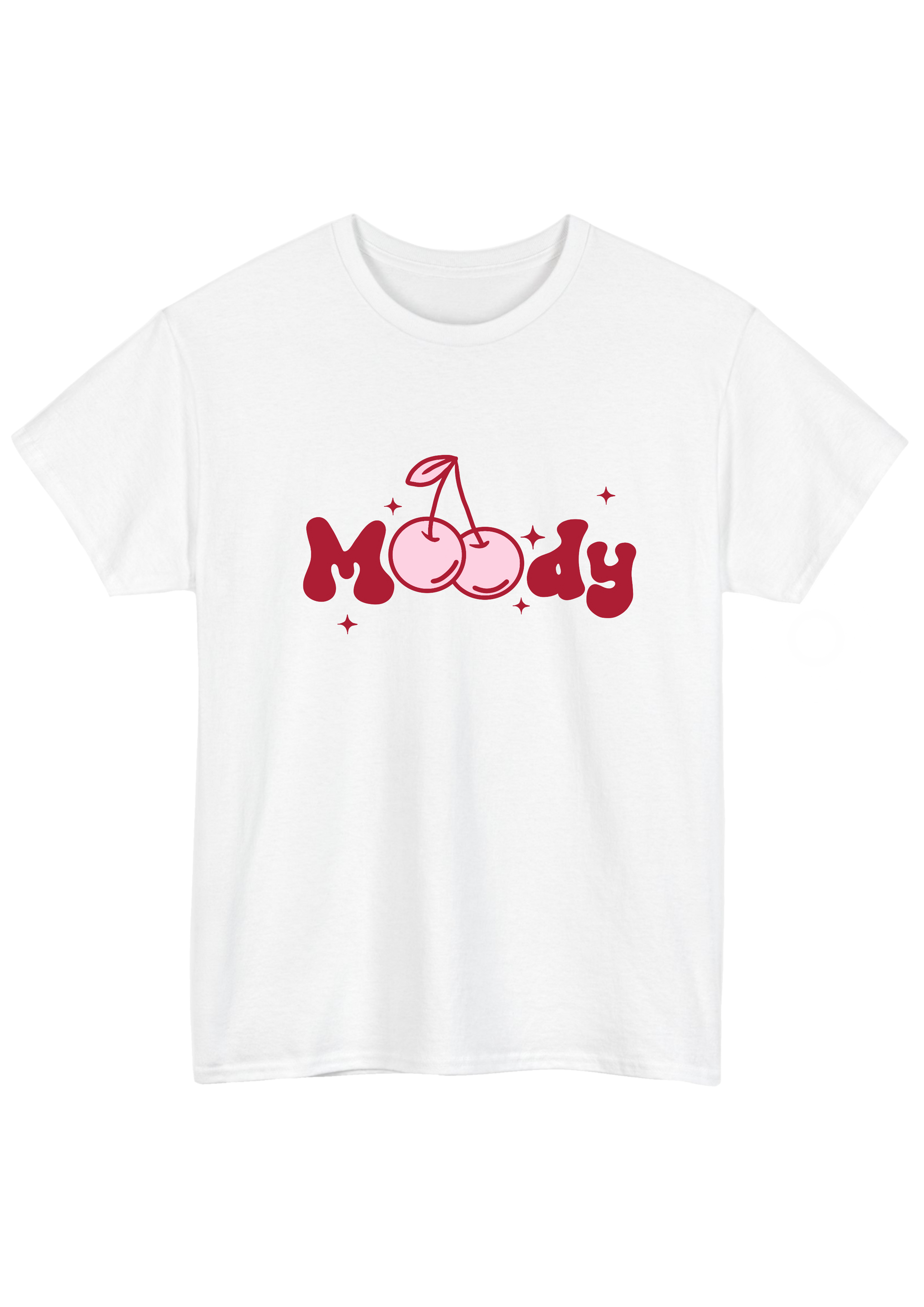Moody White Tee - Puff Berry
