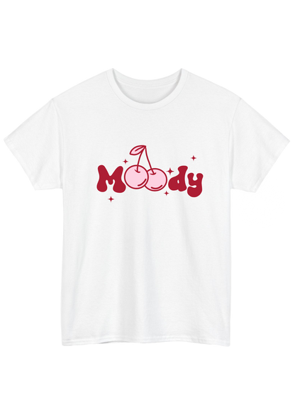 Moody White Tee - Puff Berry
