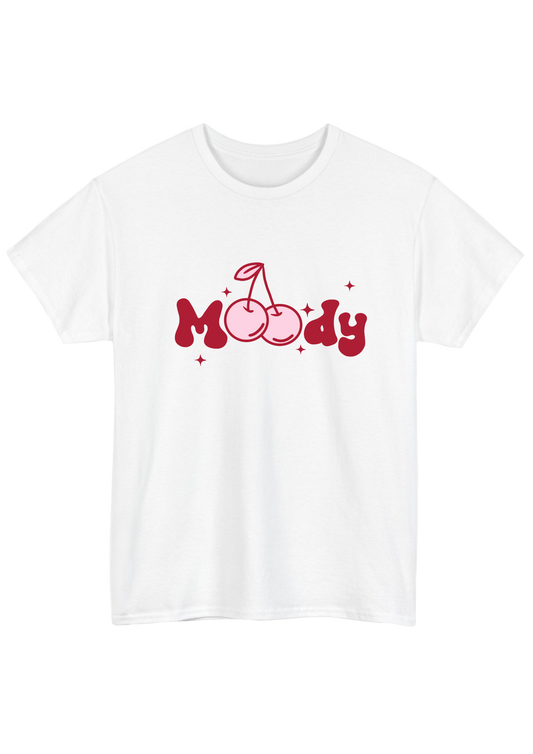 Moody White Tee - Puff Berry