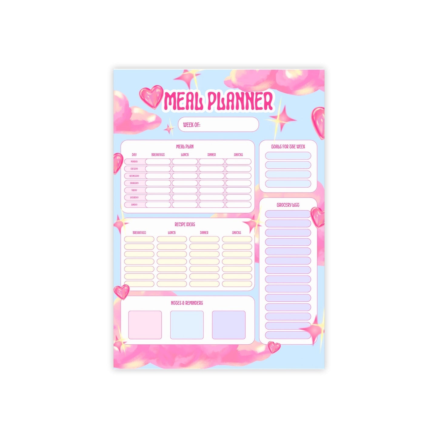 Dreamy Meal Planner A4