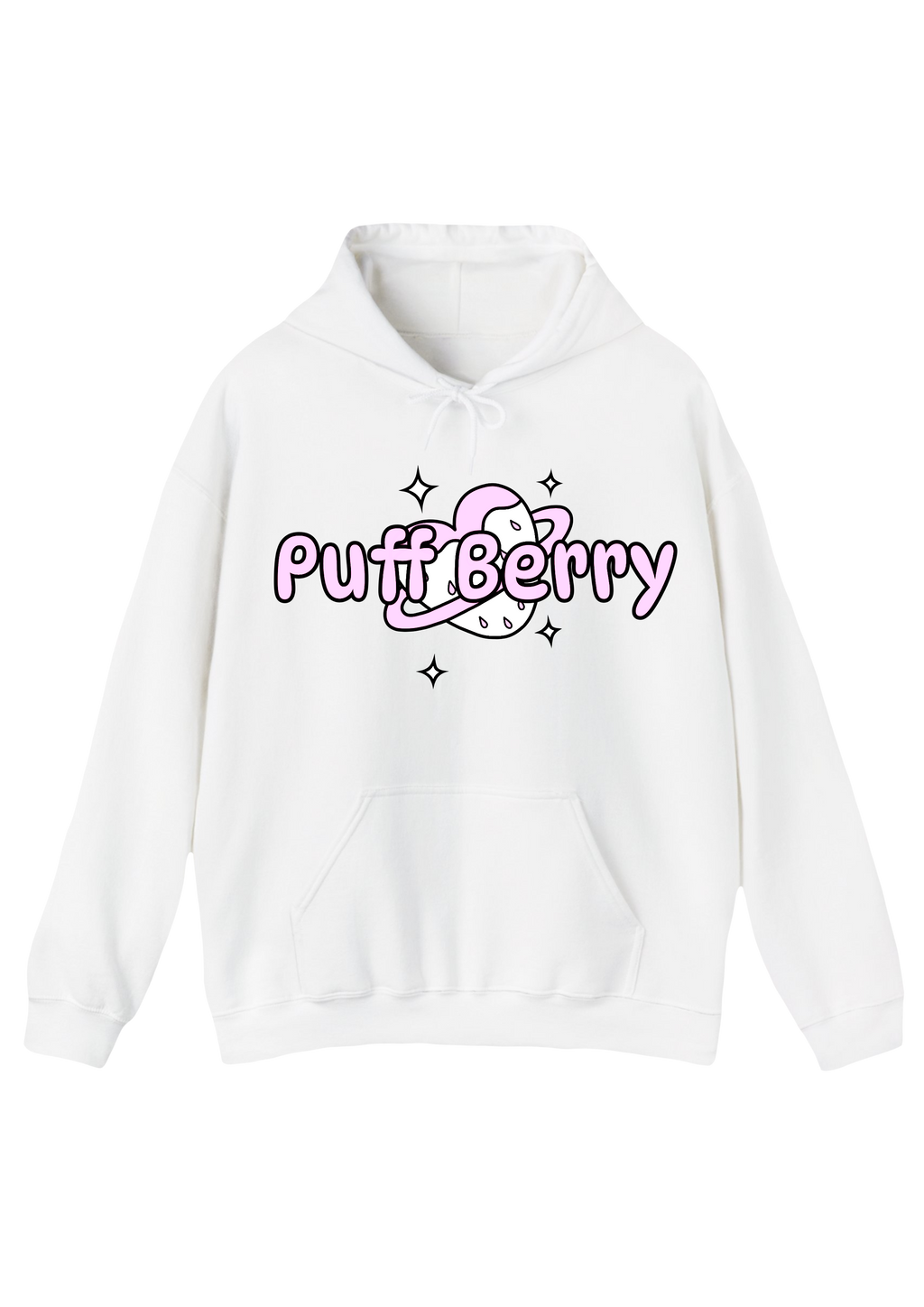 Puff Berry Pastel White Hoodie