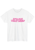 It's Not That Deep White Tee - Puff Berry