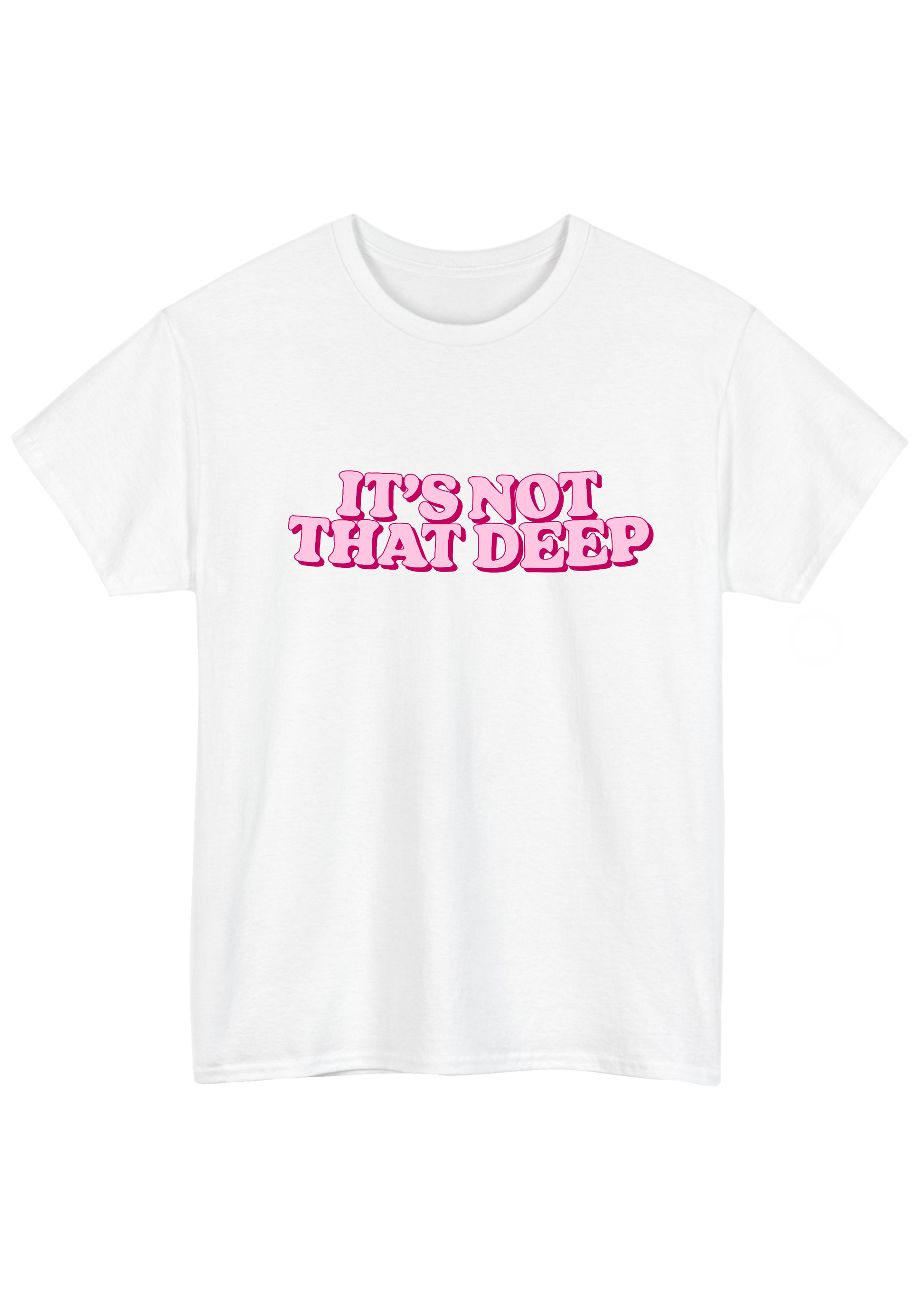 It's Not That Deep White Tee - Puff Berry