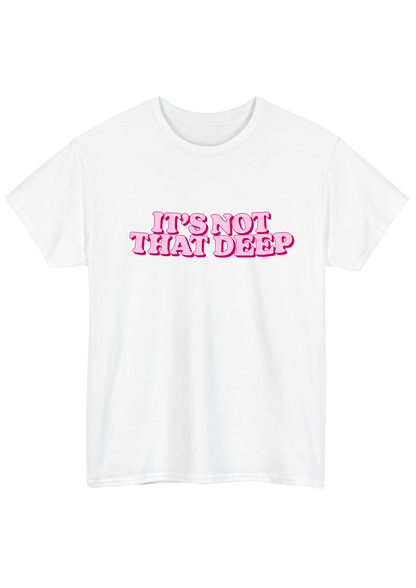 It's Not That Deep White Tee - Puff Berry