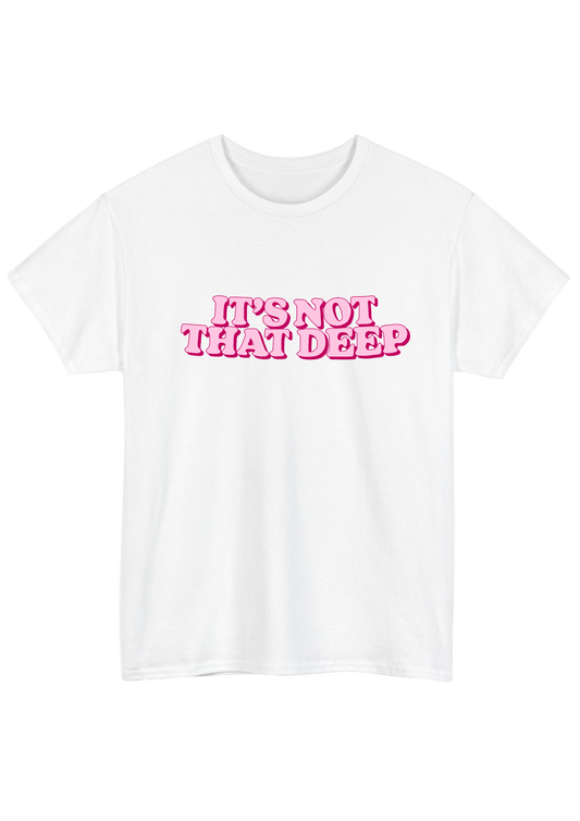 It's Not That Deep White Tee - Puff Berry