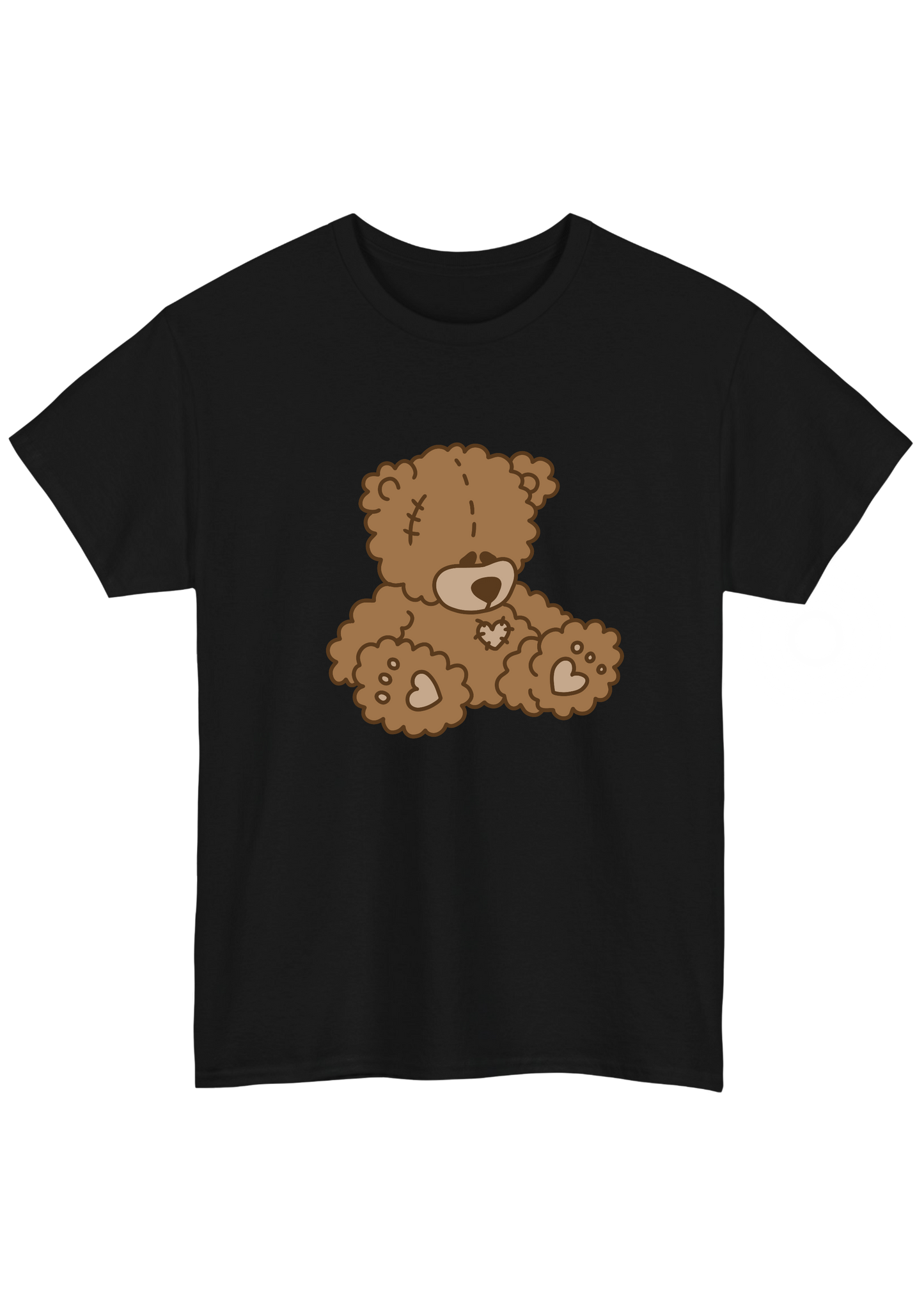 Teddy Bear Black Tee - Puff Berry