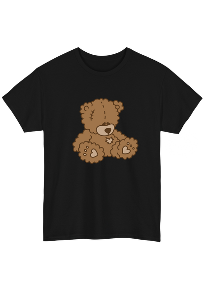 Teddy Bear Black Tee - Puff Berry