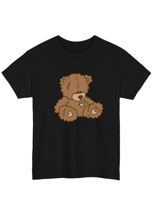 Teddy Bear Black Tee - Puff Berry