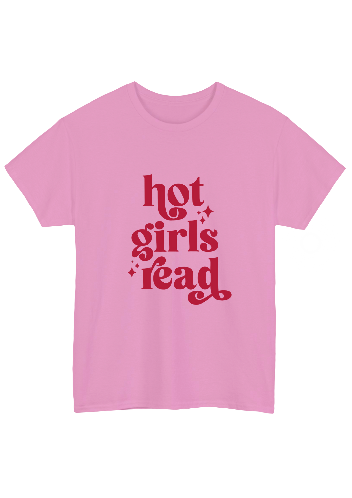 Hot Girls Read Pink Tee - Puff Berry
