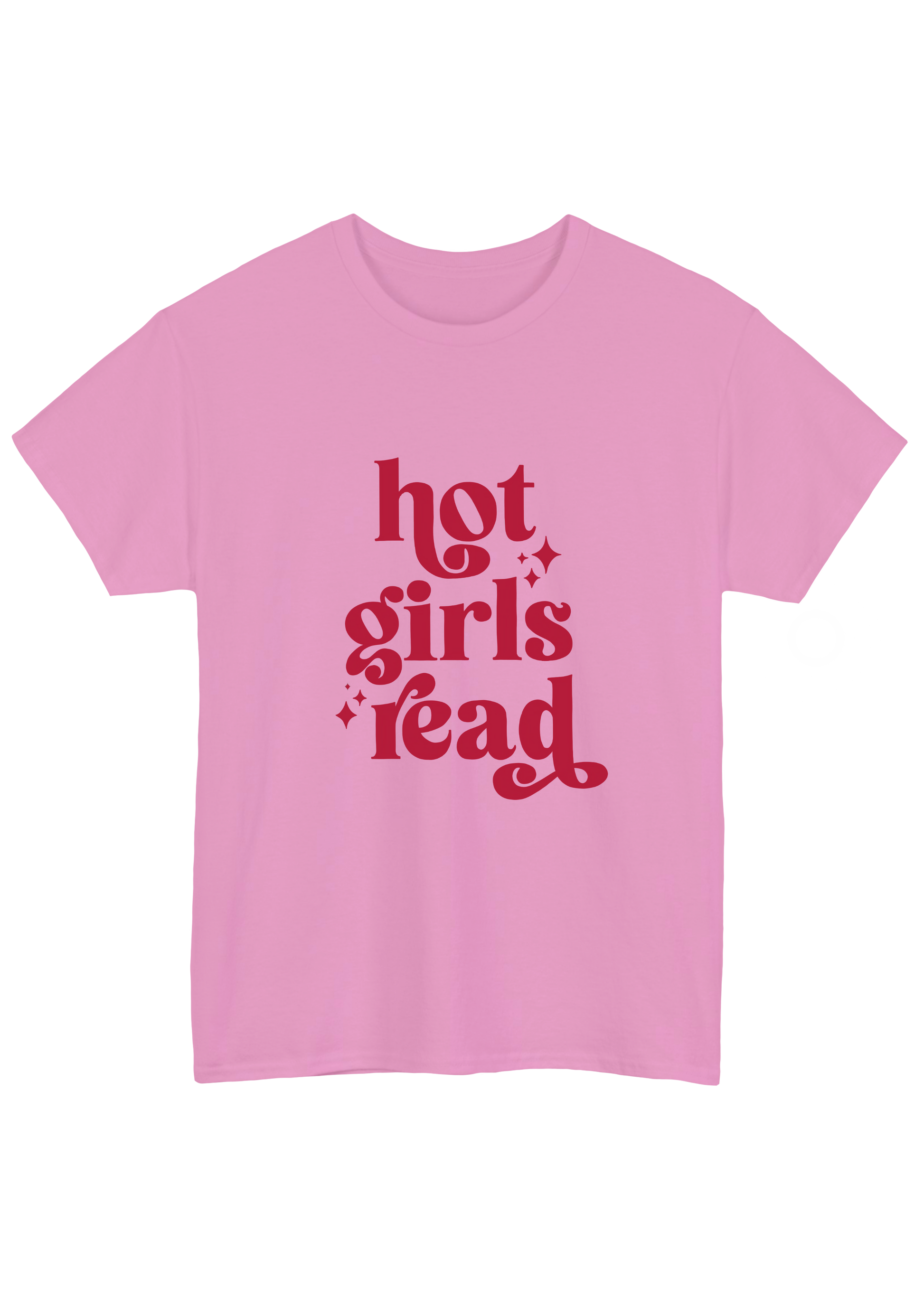 Hot Girls Read Pink Tee - Puff Berry