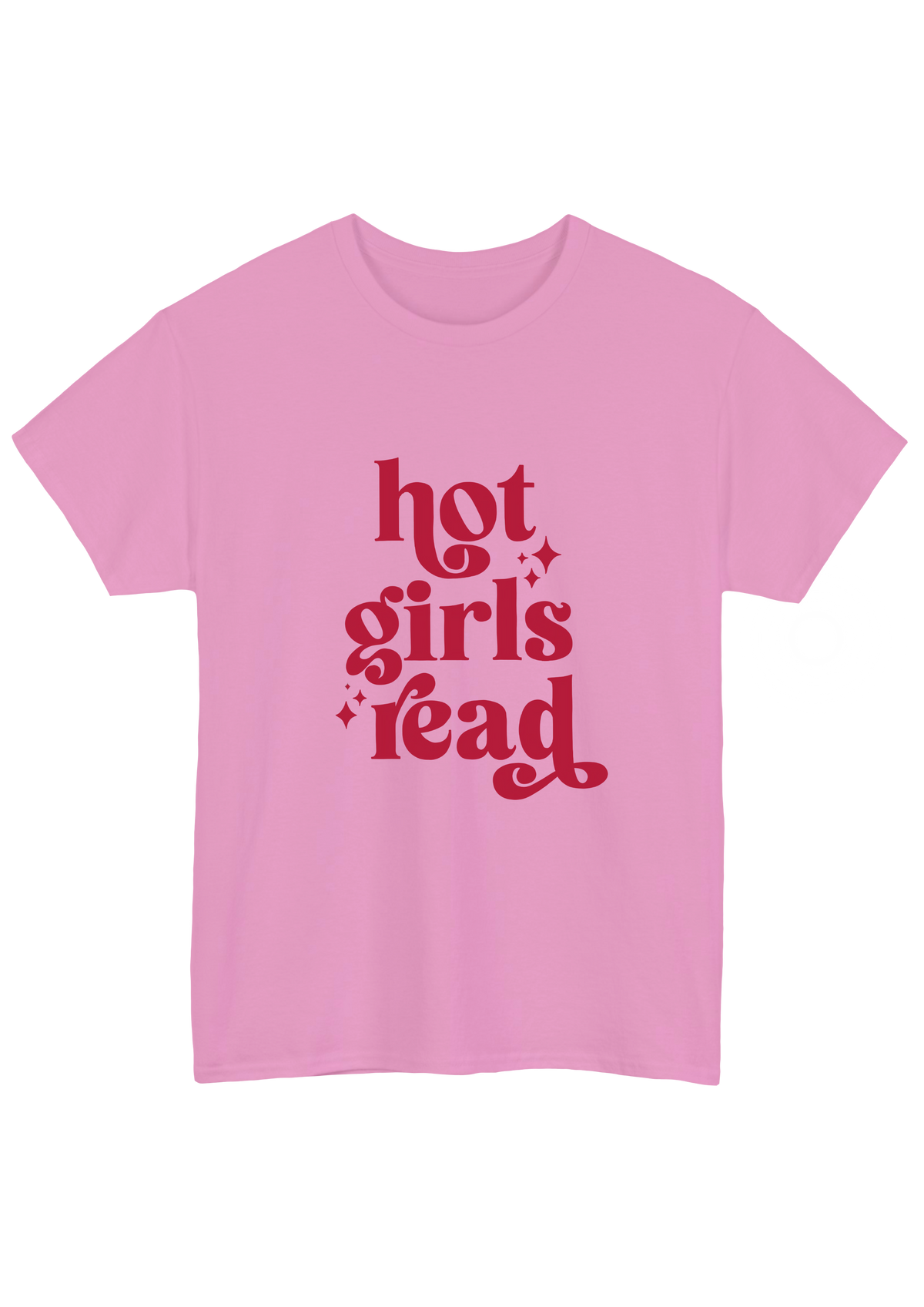 Hot Girls Read Pink Tee - Puff Berry