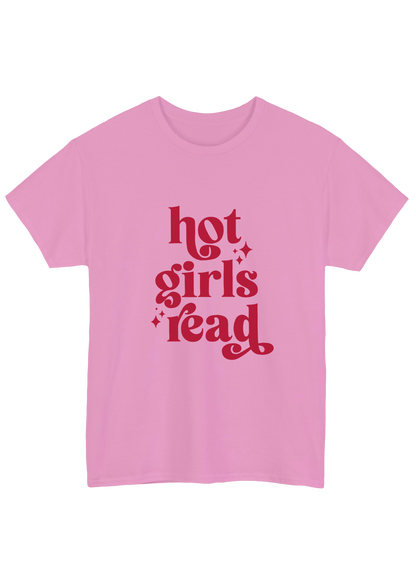 Hot Girls Read Pink Tee - Puff Berry