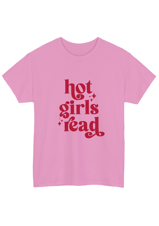Hot Girls Read Pink Tee - Puff Berry