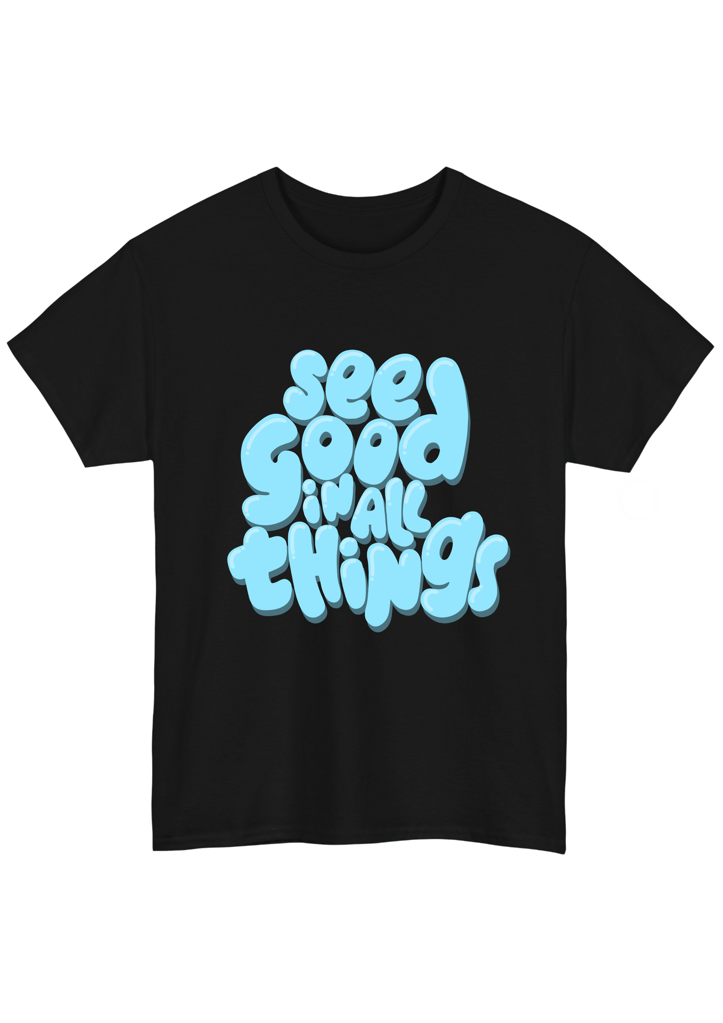See Good in All Things Black Tee - Puff Berry