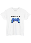 Player 1 White Tee - Puff Berry