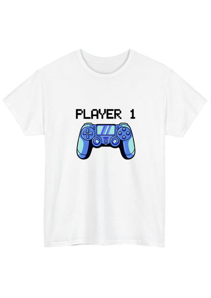 Player 1 White Tee - Puff Berry